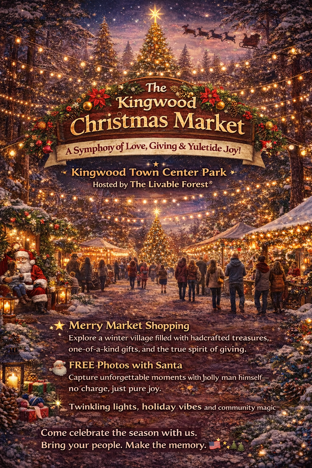 Kingwood Christmas Market Dec. 12, 2026 12 PM - 5 PM