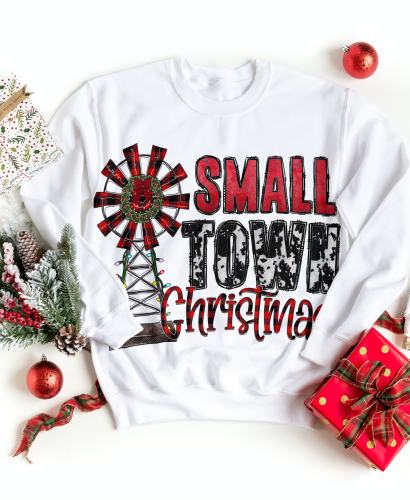 Sweatshirt with a Christmas decoration_SmallTownChristmascopy
