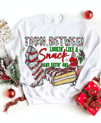 Sweatshirt with a Christmas decoration_Torn Between Lookin' Like a Snack and Eatin' One png